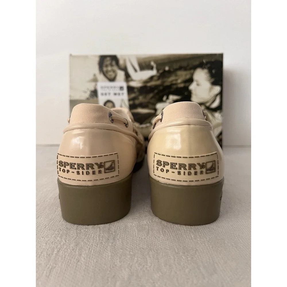 Sperry GET WET‎ Boat Deck Shoes Women 6M Cream Rubber Clogs 9239849 NEW BOX Vtg